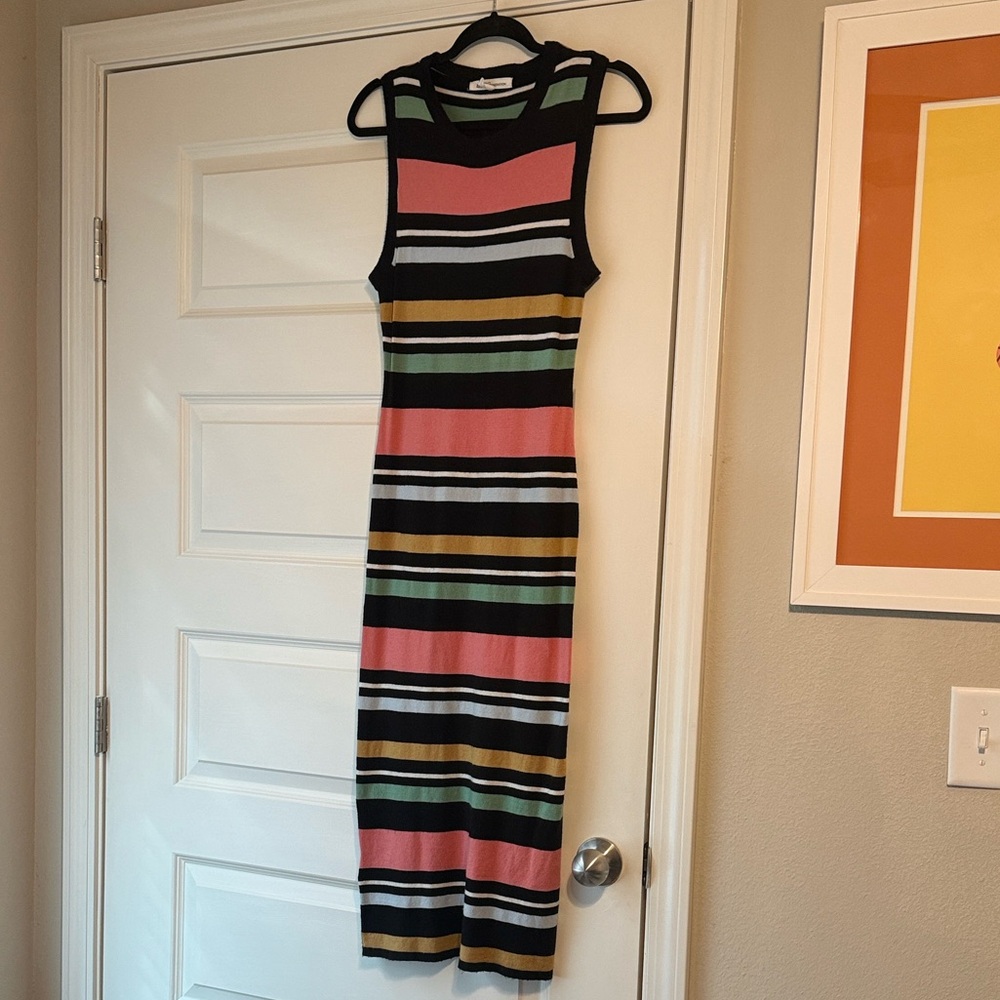 BCBGeneration Multicolor Striped Midi Dress